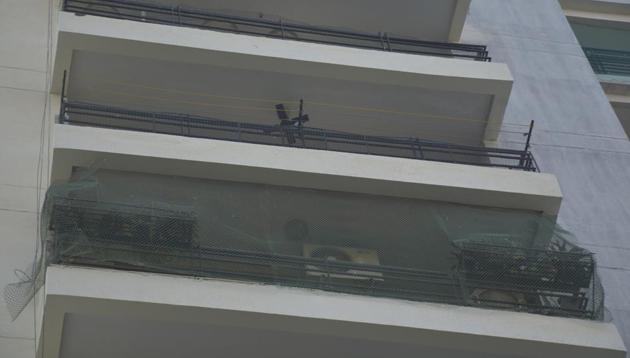 A businessman and his wife jumped from the eighth floor of a residential society, at Indirapuram, in Ghaziabad, on Tuesday, December 3, 2019.(Sakib Ali / HT Photo)