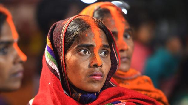 A Hindu devotee looks on. “We are very ashamed of what happened today,” said Shrestha, who has been actively involved in treating sick animals in Gadhimai. Many animal rights activists like Shrestha are spending a month there campaigning against the sacrifice. “We don’t have an act for animal welfare in Nepal... The gods won’t be happy if innocent animals are killed,” Shrestha said. (Prakash Mathema / AFP)
