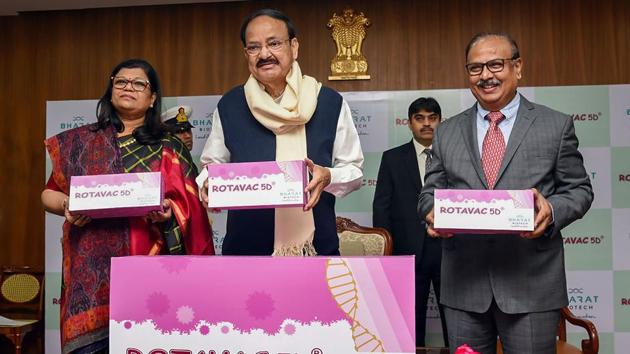 Vice President M Venkaiah Naidu at a function to launch the new rotavirus vaccine, in New Delhi on Tuesday, (PTI) Vice President M Venkaiah Naidu at a function to launch the new rotavirus vaccine, in New Delhi on Tuesday, (PTI)