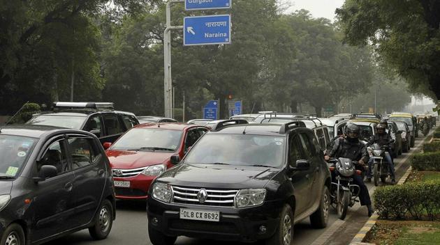 A view of SP Marg, New Delhi.(HT Photo)
