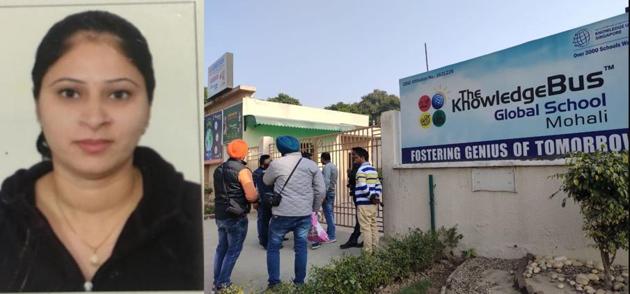 Teacher Sarabjit Kaur, 35, who was shot dead outside The Knowledge Bus Global School in Kharar town of Mohali district on Thursday morning.(HT Photos)