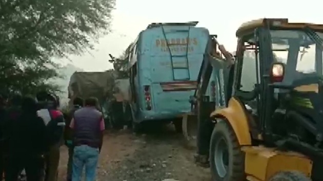 All the passengers were travelling on the bus from Jabalpur to Sidhi when the accident happened on Thursday morning.(ANI / Twitter)