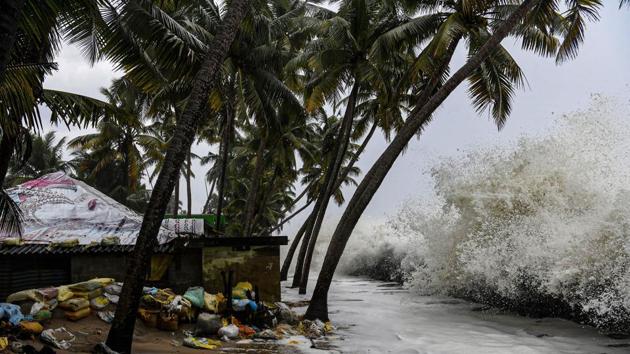Sea waves crash close to a habitation in Chellanam area of Kochi, Thursday, Oct. 31, 2019. (PTI File) Sea waves crash close to a habitation in Chellanam area of Kochi, Thursday, Oct. 31, 2019. (PTI File)
