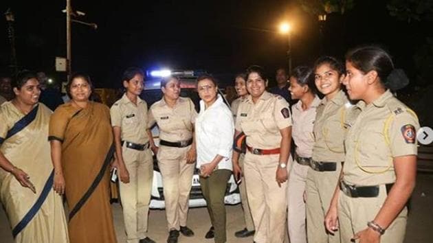 Rani Mukerji meets a special night patrol team in Mumbai.(Instagram)