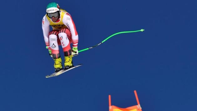 Vincent Kriechmayr of Austria during the men’s downhill race in the Lake Louise FIS Men’s Alpine Skiing World Cup at Lake Louise Ski Resort, Canada. (Eric Bolte / USA TODAY Sports / REUTERS)