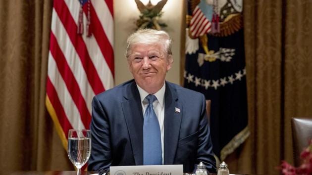 President Donald Trump smiles during a luncheon with members of the United Nations Security Council in the Cabinet Room at the White House in Washington, Thursday. (Photo: AP) President Donald Trump smiles during a luncheon with members of the United Nations Security Council in the Cabinet Room at the White House in Washington, Thursday. (Photo: AP)