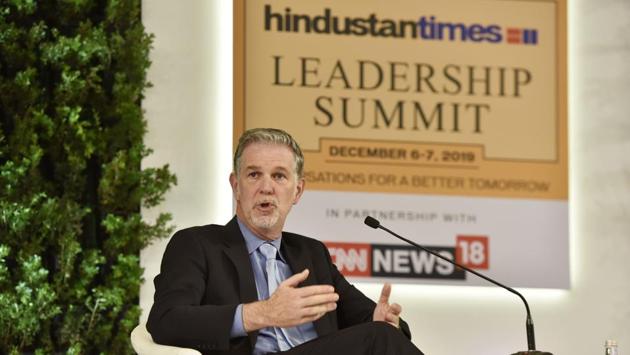 “Netflix culture is where we try to inspire people instead of managing them,” says Reed Hastings at HTLS 2019. (Sanjeev Verma/HT PHOTO)