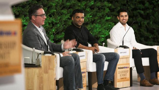 “I didn’t know anything about India. Then, I heard about Modi. I listened to one of his speeches on education. I thought, I should come here,” said BetterU CEO Brad Loiselle. “Because we are a company from Canada we have been finding it hard to raise funds in India,” said Loiselle, adding “But, our business isn’t driven by money.” BetterU’s model he said deals with education to employment, not just in India but outside also. (Raj K Raj / HT Photo)