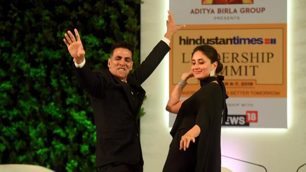 Near the end of the day’s gathering, Akshay Kumar while clarifying the issue of his Canadian citizenship said, “I’m Indian. It hurts me when people doubt that. I have applied for an Indian passport.” Kareena Kapoor on her equation with Akshay Kumar said, “To me Akshay is like coming home. He’s like family. There is absolute comfort when I work with him.” (Amal KS / HT PHOTO)