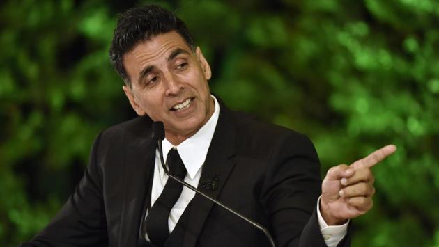 “I remember when I was being beaten up by my dad for failing class 7... That’s when I said I want to be a ‘hero’,” Akshay Kumar said. His advice to budding actors was to be, “professional and a producer’s actor, work hard, you will always have work… Be honest with your work.”Kumar also said that he doesn’t want to be slotted, and on his frequency, that “I do four films a year. I am free 205 days a year. I can actually do 8 films a year.” (Sanjeev Verma / HT Photo)