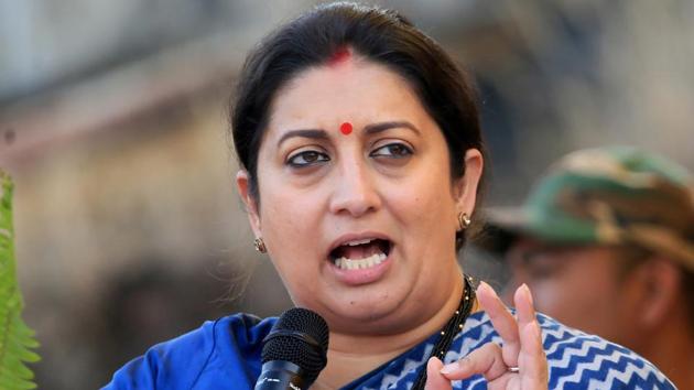 Smriti Irani earlier lashed out at the Congress for politicising the issue. She also took on Trinamool Congress (TMC), another key Opposition party. (PTI PHOTO.) Smriti Irani earlier lashed out at the Congress for politicising the issue. She also took on Trinamool Congress (TMC), another key Opposition party. (PTI PHOTO.)