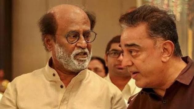 Rajinikanth and Kamal Haasan last worked together in Geraftaar, nearly 35 years ago. (HT Photo) Rajinikanth and Kamal Haasan last worked together in Geraftaar, nearly 35 years ago. (HT Photo)