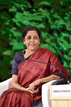 Nirmala Sitharaman during the Hindustan Times Leadership Summit at Taj Palace in New Delhi.(Ajay Aggarwal/ Hindustan Times)