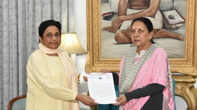 BSP chief and former chief minister Mayawati met UP governor Anandiben Patel and urged her to talk firmly to Adityanath government over rising crime against women in the state. (M Pandey/HT Photos) BSP chief and former chief minister Mayawati met UP governor Anandiben Patel and urged her to talk firmly to Adityanath government over rising crime against women in the state. (M Pandey/HT Photos)