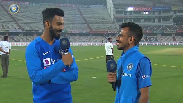 KL Rahul with Yuzvendra Chahal. (BCCI) KL Rahul with Yuzvendra Chahal. (BCCI)