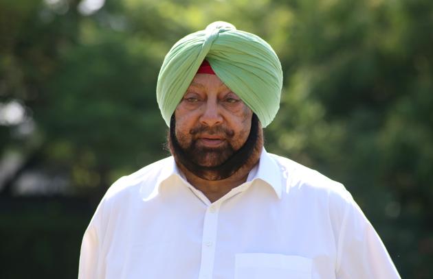 Punjab chief minister Captain Amarinder Singh during an Interview at his residence in Chandigarh on Monday.(HT PHOTO)