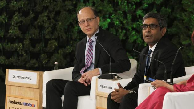 Dr. Satchin Panda at HTLS 2019 said, “For the first time in human life we are living beyond 50, almost every organ in our body has a clock, each organ needs downtime.” (Raj K Raj/HT PHOTO)