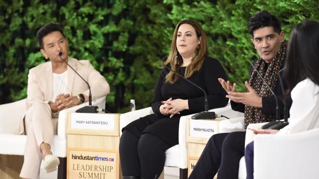 Mary Katrantzou during HTLS 2019 said, “Our conversations are always about where we are going as a community.” (Arvind Yadav/HT PHOTO)