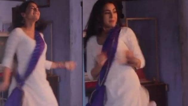 Throwback video: Sara Ali Khan grooves to Badtameez Dil on sets of Kedarnath.