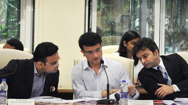 Board of Control for Cricket in India (BCCI) president Sourav Ganguly with BCCI Secretary Jay Shah. (PTI) Board of Control for Cricket in India (BCCI) president Sourav Ganguly with BCCI Secretary Jay Shah. (PTI)
