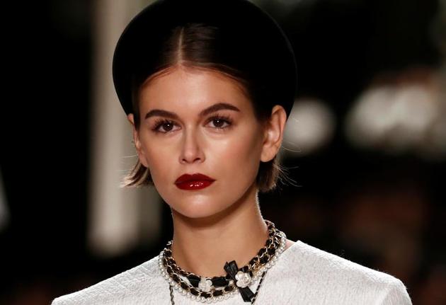 Model Kaia Gerber presents a creation during the Metiers D'Art Show for Chanel fashion house in Paris. (REUTERS)