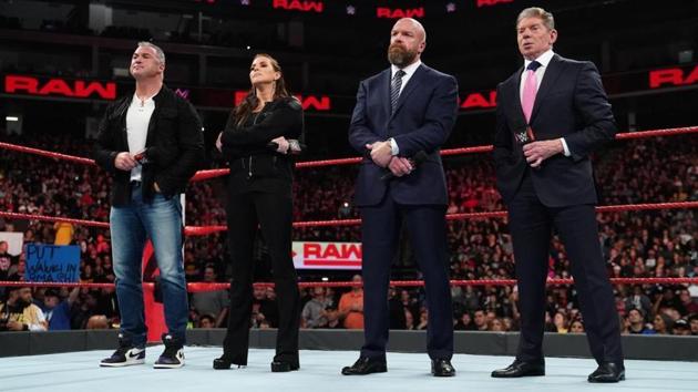 WWE bosses Vince McMahon, Shane McMahon, Triple H and Stephanie McMahon. (WWE) WWE bosses Vince McMahon, Shane McMahon, Triple H and Stephanie McMahon. (WWE)