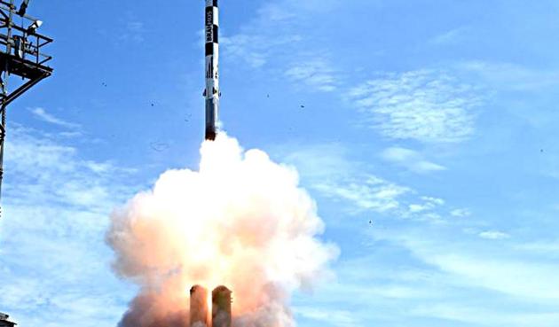 BRAHMOS supersonic cruise missile, with major indigenous systems, successfully test-fired from ITR, at Chandipur, in Odisha.(ANI)