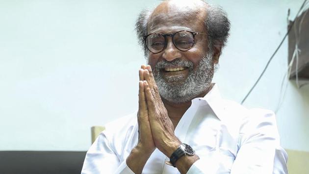 Actor-turned-politician Rajinikanth greets his fan on the occasion of Diwali.(PTI)