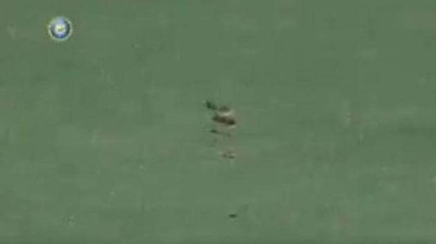 BCCI Domestic shared the video of the snake on the ground in Vijaywada on its Twitter handle.((Twitter/BCCI Domestic))