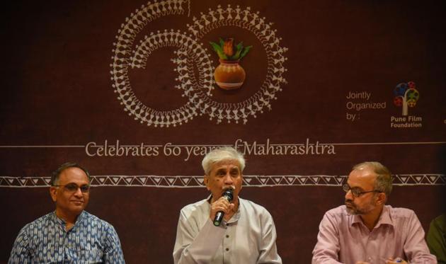 (From L-R) Ravi Gupta(Secretary, Pune Film Foundation), Jabbar Patel (Chairman and Director PIFF), Bhupendra Kanthola (Director FTII) (Sanket Wankhade/HT PHOTO) (From L-R) Ravi Gupta(Secretary, Pune Film Foundation), Jabbar Patel (Chairman and Director PIFF), Bhupendra Kanthola (Director FTII) (Sanket Wankhade/HT PHOTO)