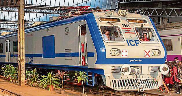 The new AC Train for the Central railway line at Kurla Car Shed, Mumbai, India, on December 10 2019.(Aalok Soni / HT Photo)