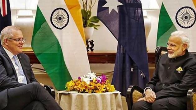 India and Australia have almost concluded negotiations on an agreement for reciprocal access to military facilities for logistics support.(PTI) India and Australia have almost concluded negotiations on an agreement for reciprocal access to military facilities for logistics support.(PTI)