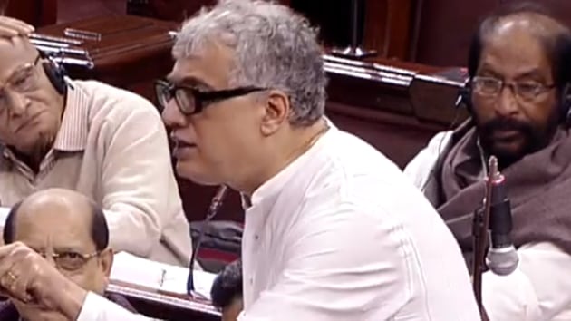 Trinamool Congress leader Derek O’Brien speaks in the Rajya Sabha during debate on Citizenship Bill on Wednesday.(ANI Photo)