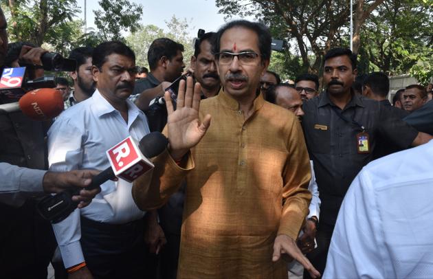 Maharashtra CM Uddhav Thackeray interacts with media at Vidhan Bhawan,Nariman Point in Mumbai, on Tuesday, December 10, 2019.(Hindustan Times)