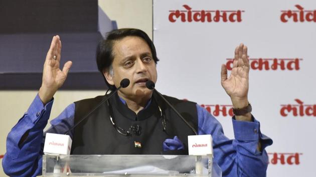 Member of Parliament, Lok Sabha and Congress leader Shashi Tharoor speaks during the Lokmat Parliamentary Awards 2019 at Ambedkar Centre, in New Delhi, on Tuesday, December 10, 2019.(Sanjeev Verma/HT PHOTO)