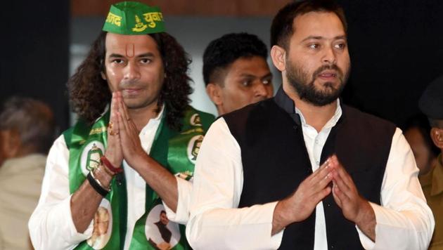 The 30-year old Yadav scion was speaking at the open session of the RJD’s national council meet held in Patna on Tuesday (Santosh Kumar/ HT Photo) The 30-year old Yadav scion was speaking at the open session of the RJD’s national council meet held in Patna on Tuesday (Santosh Kumar/ HT Photo)
