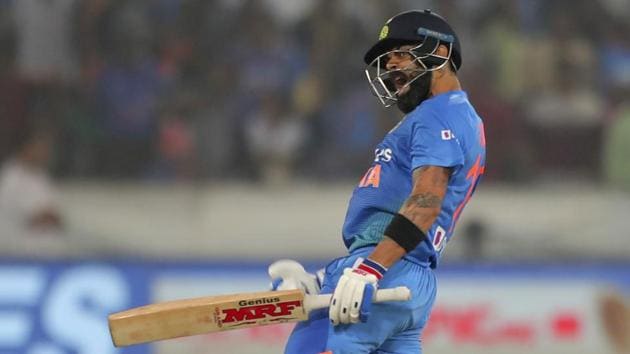 India's captain Virat Kohli celebrates.(AP)