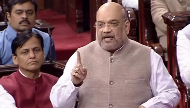 Union Home Minister Amit Shah speaks in the Rajya Sabha during the Winter Session of Parliament, in New Delhi, Wednesday, Dec. 11, 2019.(PTI)