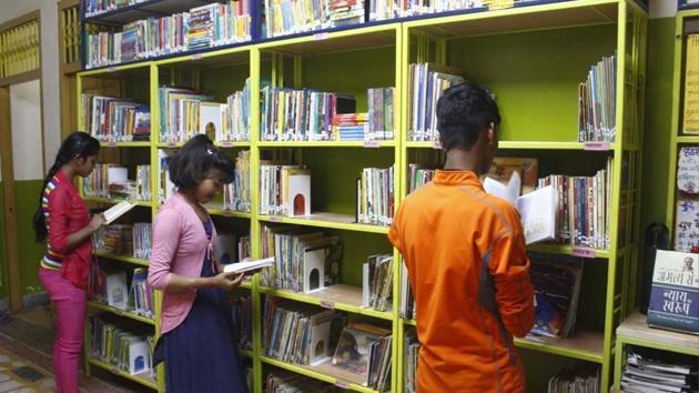 Every government school library will be equipped with 500-1000 books for which we have tied up with the National Book Trust (NBT) and NCERT. (HT file) Every government school library will be equipped with 500-1000 books for which we have tied up with the National Book Trust (NBT) and NCERT. (HT file)