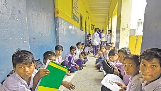 The school, which does not have a compound wall, runs from 10 am to 4 pm and during that time the teachers do not allow any outsider to enter the premises. (Representational image) (HT file) The school, which does not have a compound wall, runs from 10 am to 4 pm and during that time the teachers do not allow any outsider to enter the premises. (Representational image) (HT file)