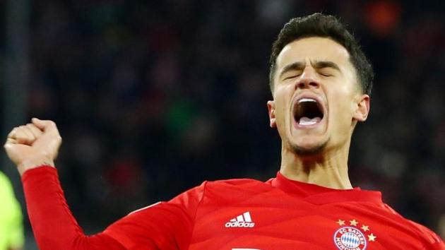 Bayern Munich's Philippe Coutinho celebrates scoring their third goal. (REUTERS) Bayern Munich's Philippe Coutinho celebrates scoring their third goal. (REUTERS)