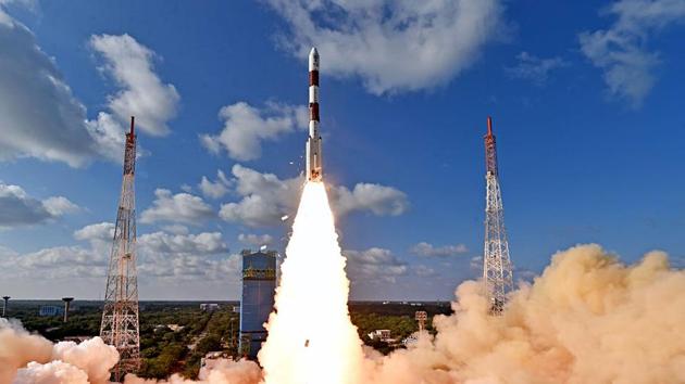 Isro launches RISAT-2BR1 and 9 customer satellites by PSLV-C48 from Satish Dhawan Space Centre (SDSC) SHAR, in Sriharikota on Wednesday. RISAT-2BR1 is a radar imaging earth observation satellite weighing about 628 kg.(ANI Photo) Isro launches RISAT-2BR1 and 9 customer satellites by PSLV-C48 from Satish Dhawan Space Centre (SDSC) SHAR, in Sriharikota on Wednesday. RISAT-2BR1 is a radar imaging earth observation satellite weighing about 628 kg.(ANI Photo)