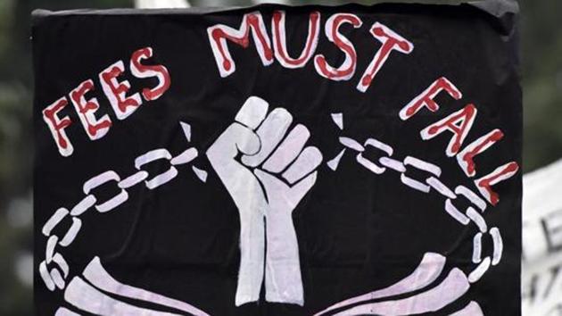 A placard is seen during a protest by students of Jawaharlal Nehru University (JNU), demanding a complete rollback of the fee hike, (Mohd Zakir/HT PHOTO) A placard is seen during a protest by students of Jawaharlal Nehru University (JNU), demanding a complete rollback of the fee hike, (Mohd Zakir/HT PHOTO)