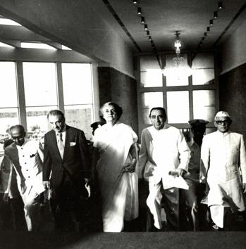 Prime Minister Indira Gandhi, who inaugurated the NCPA twice, is flanked by JRD Tata and Dr Jamshed Bhabha at the opening of the Tata Theatre on October 11, 1980. In her speech she is said to have opened with a quote that to her mind best described the importance of a cultural centre, “If I had two loaves of bread, I would sell one and buy hyacinths to feed my soul.”(NCPA)