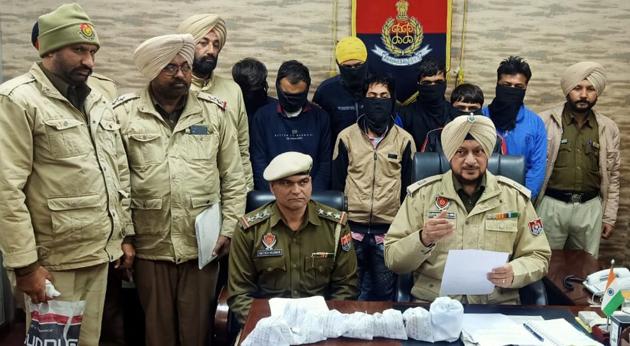 The accused in police custody in Ludhiana on Friday. (Harsimar Pal Singh/HT) The accused in police custody in Ludhiana on Friday. (Harsimar Pal Singh/HT)