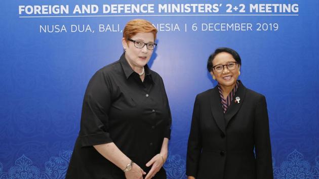 Indonesia Foreign Minister Retno Marsudi (Right) poses with her Australia counterpart Marise Payne during their bilateral meeting in Bali, Indonesia on December 6. (AP Photo) Indonesia Foreign Minister Retno Marsudi (Right) poses with her Australia counterpart Marise Payne during their bilateral meeting in Bali, Indonesia on December 6. (AP Photo)