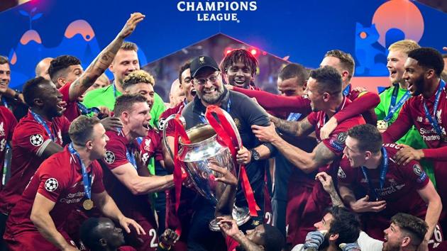 Jurgen Klopp, manager of Liverpool celebrates with the Champions League Trophy after winning the UEFA Champions League Final between Tottenham Hotspur and Liverpool at Estadio Wanda Metropolitano on June 01, 2019 in Madrid, Spain. (Getty Images) Jurgen Klopp, manager of Liverpool celebrates with the Champions League Trophy after winning the UEFA Champions League Final between Tottenham Hotspur and Liverpool at Estadio Wanda Metropolitano on June 01, 2019 in Madrid, Spain. (Getty Images)