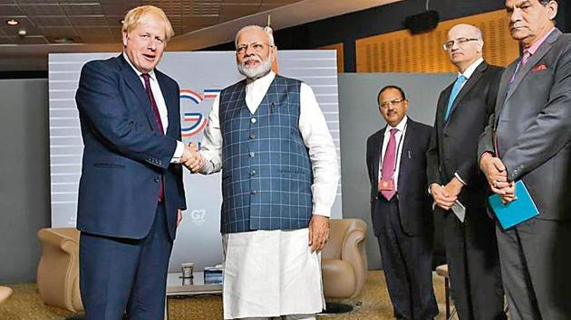 Visiting the Neasden temple over the weekend, Johnson mentioned his personal relationship with “Narendra bhai”. (Reuters file) Visiting the Neasden temple over the weekend, Johnson mentioned his personal relationship with “Narendra bhai”. (Reuters file)
