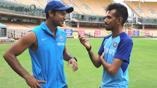 Mayank Agarwal and Yuzvendr Chahal.(Screengrab)