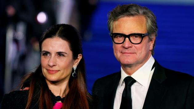 Colin Firth and his wife Livia Giuggioli attend the European premiere of Mary Poppins Returns in December last year.(REUTERS)
